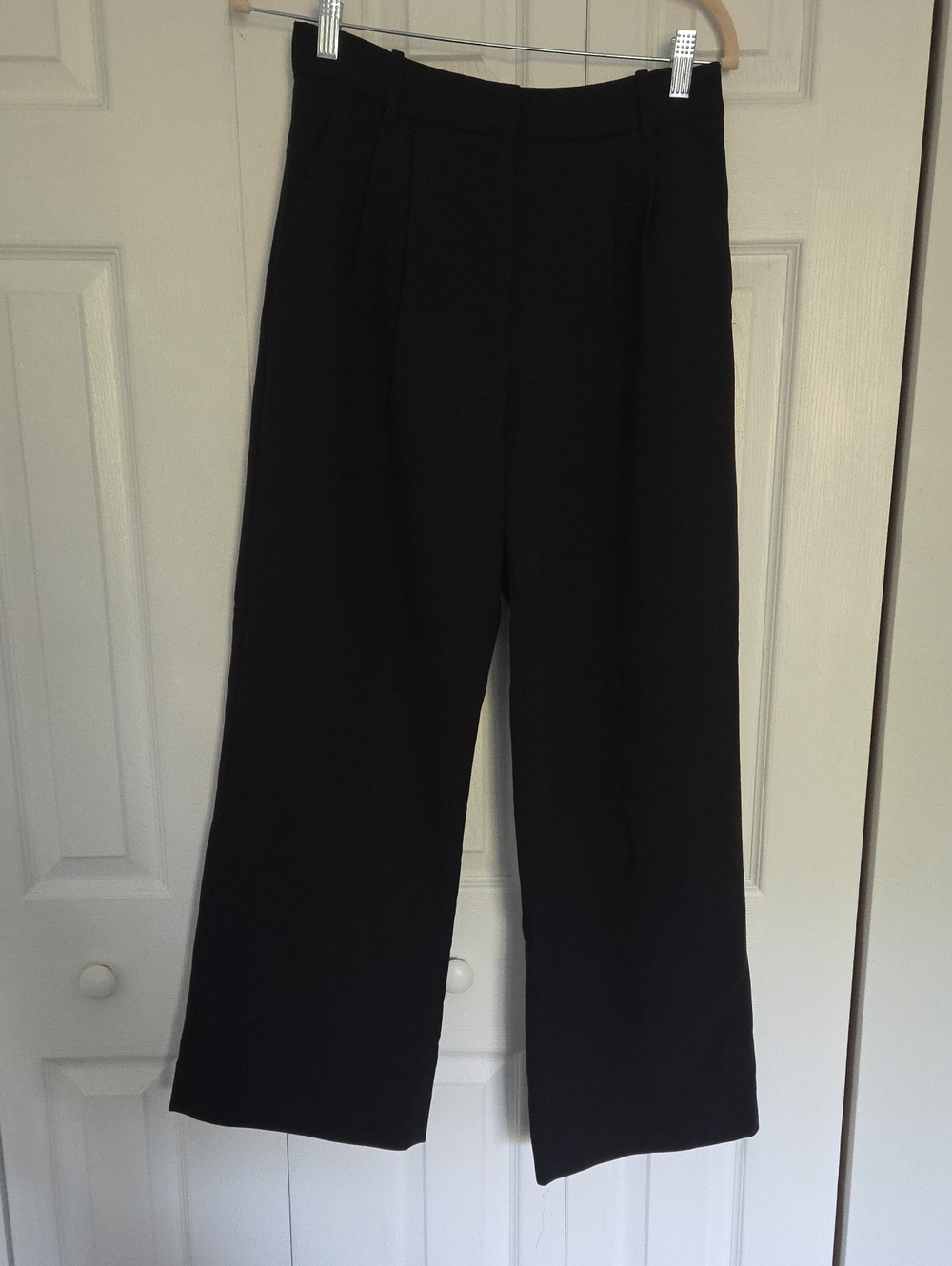 Abercrombie & Fitch Sloane Tailored Wide Leg Pants In Black, Size 6 Short